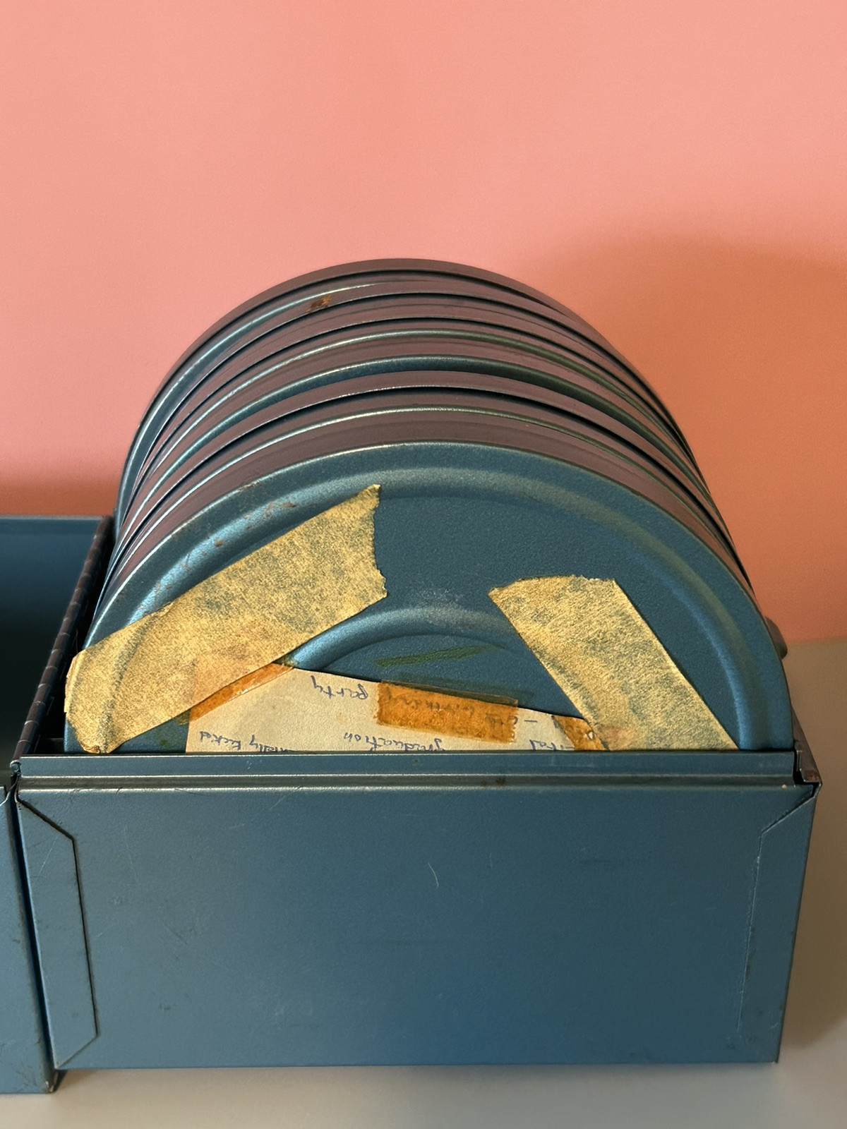 Vintage Compco Metal Reel Storage Film Case Box For Super 8mm Canisters, 6 Slots
