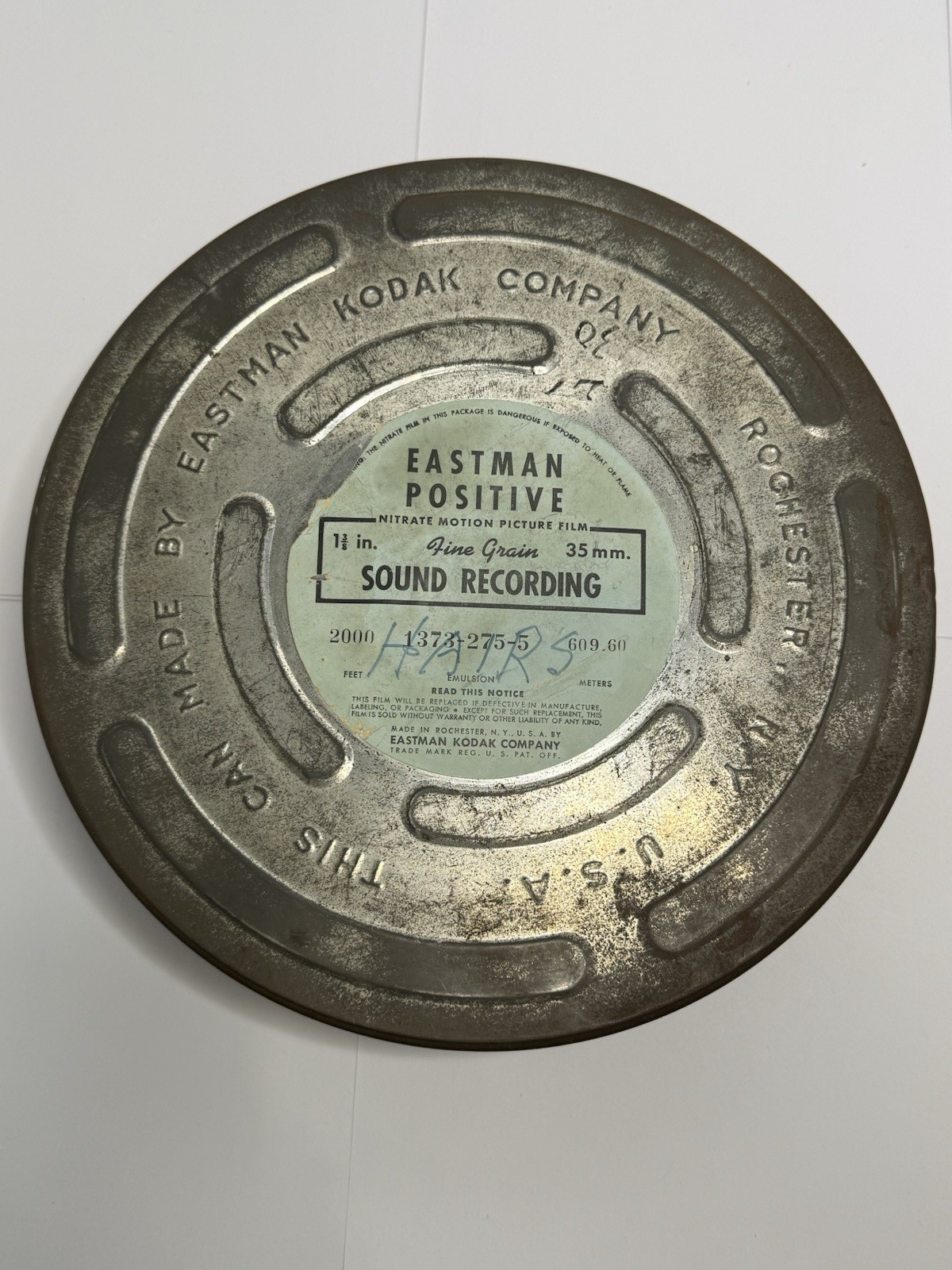 Vintage Eastman Kodak 35mm Nitrate Motion Picture Film Can Canister 10.5″ x 3″