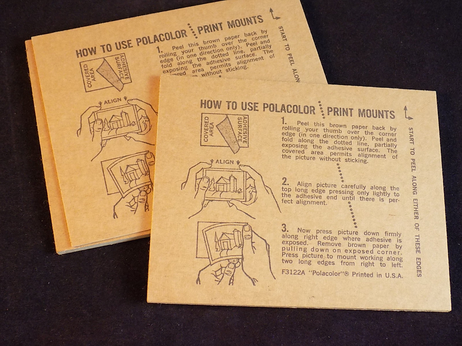 RARE Lot of 10 POLACOLOR PRINT MOUNTS Polaroid Land Camera 4 3/16″ by 3 3/16″