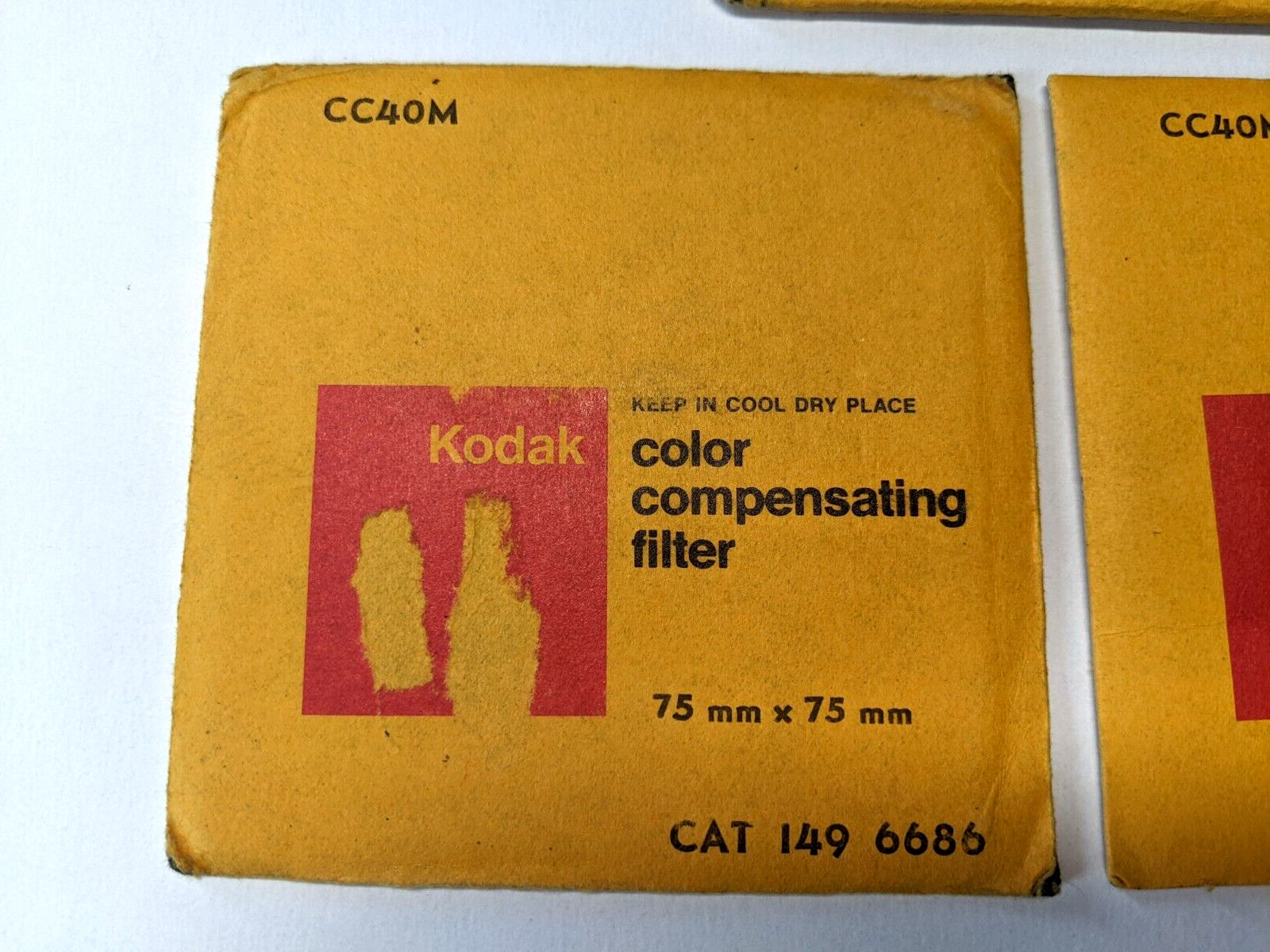 3 Pcs Vintage Kodak CC40M Color Compensating Filter 75mmx75mm 149 6686 Sealed