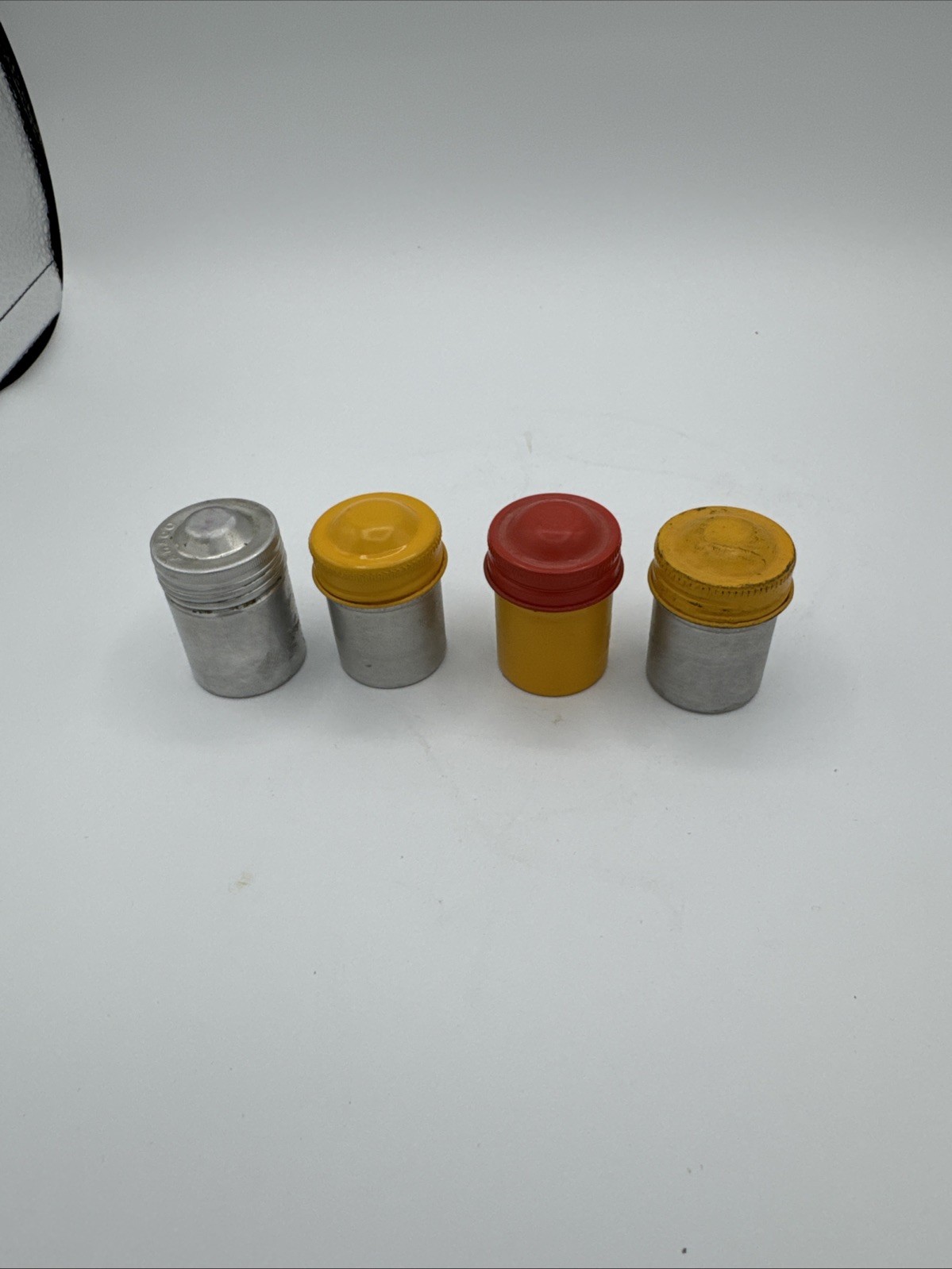Vintage Film Canisters aluminum With Lids Lot Of 4