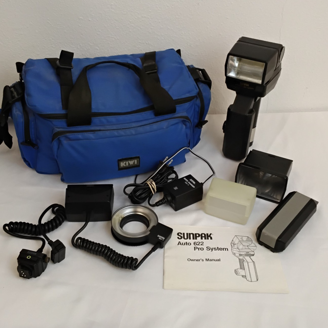 Sunpak 622 Flash Pro System Flash + Accessories Vintage Lot For Parts *J5833