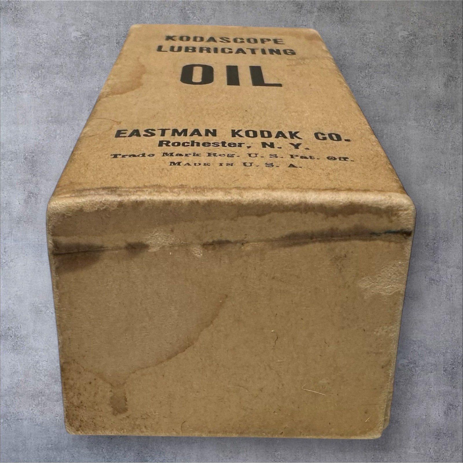 Eastman Kodak Kodascope Lubricating Oil Vintage Glass Bottle Box