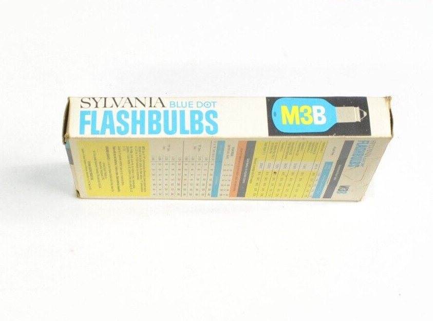 Vintage Sylvania Flashbulbs Blue Dot M3B 8 Blue Bulbs Original Box