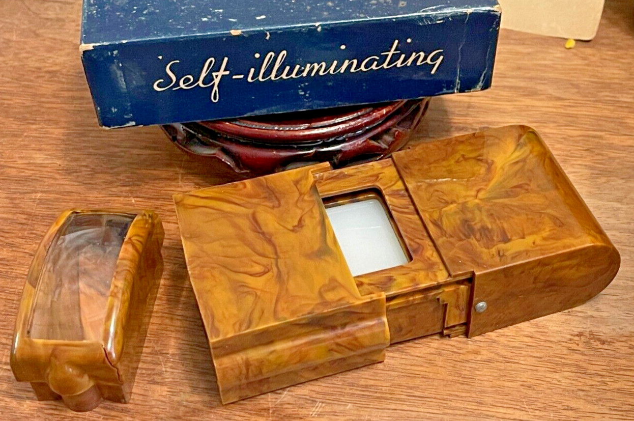 RARE 1940’s ARCADIA BAKELITE COMMANDER FILM SLIDE VIEWER W/BOX SELF ILLUMINATING