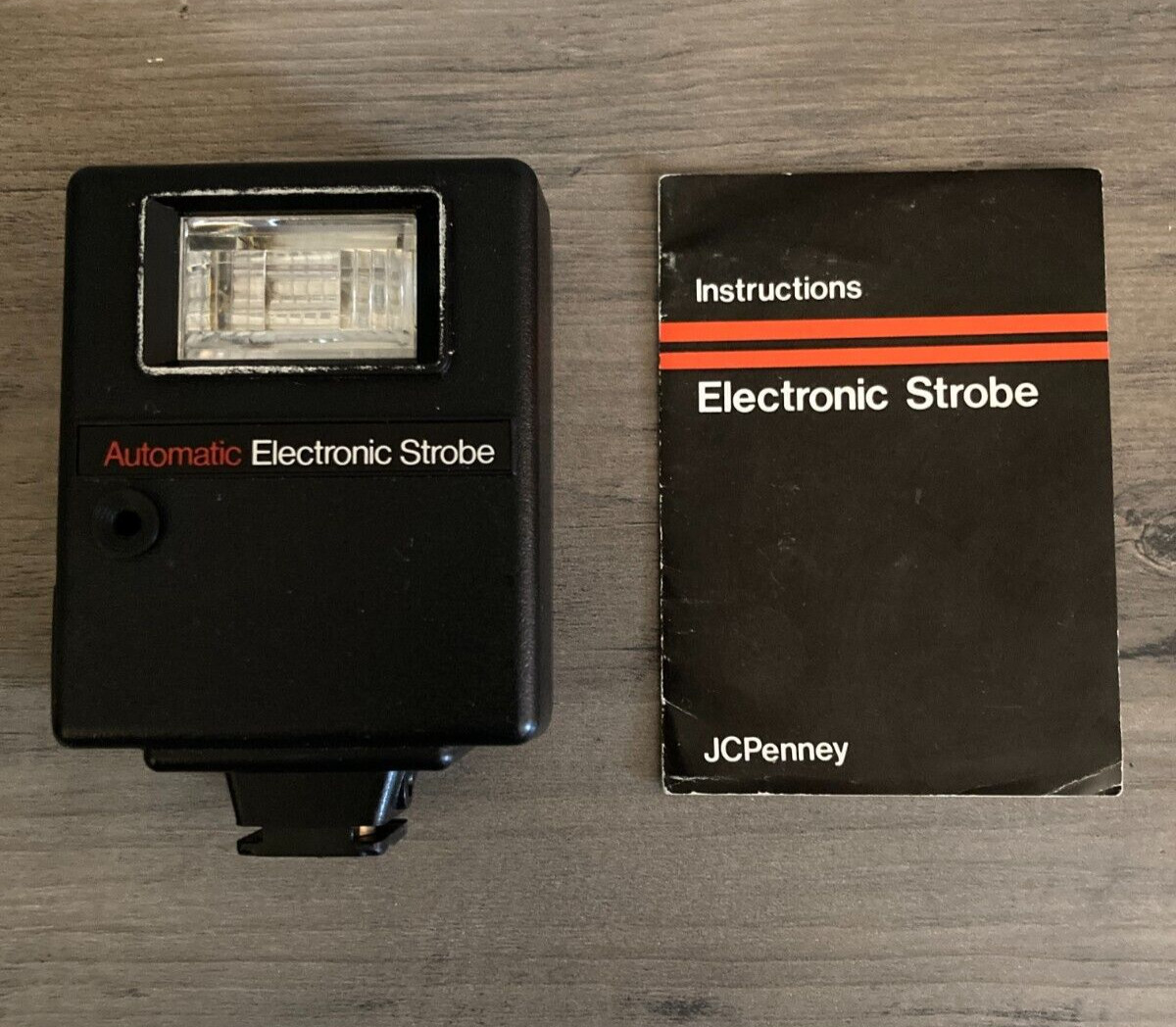 Vintage JCPenney Automatic Electronic Strobe Flash w/t Instruction Book WORKS