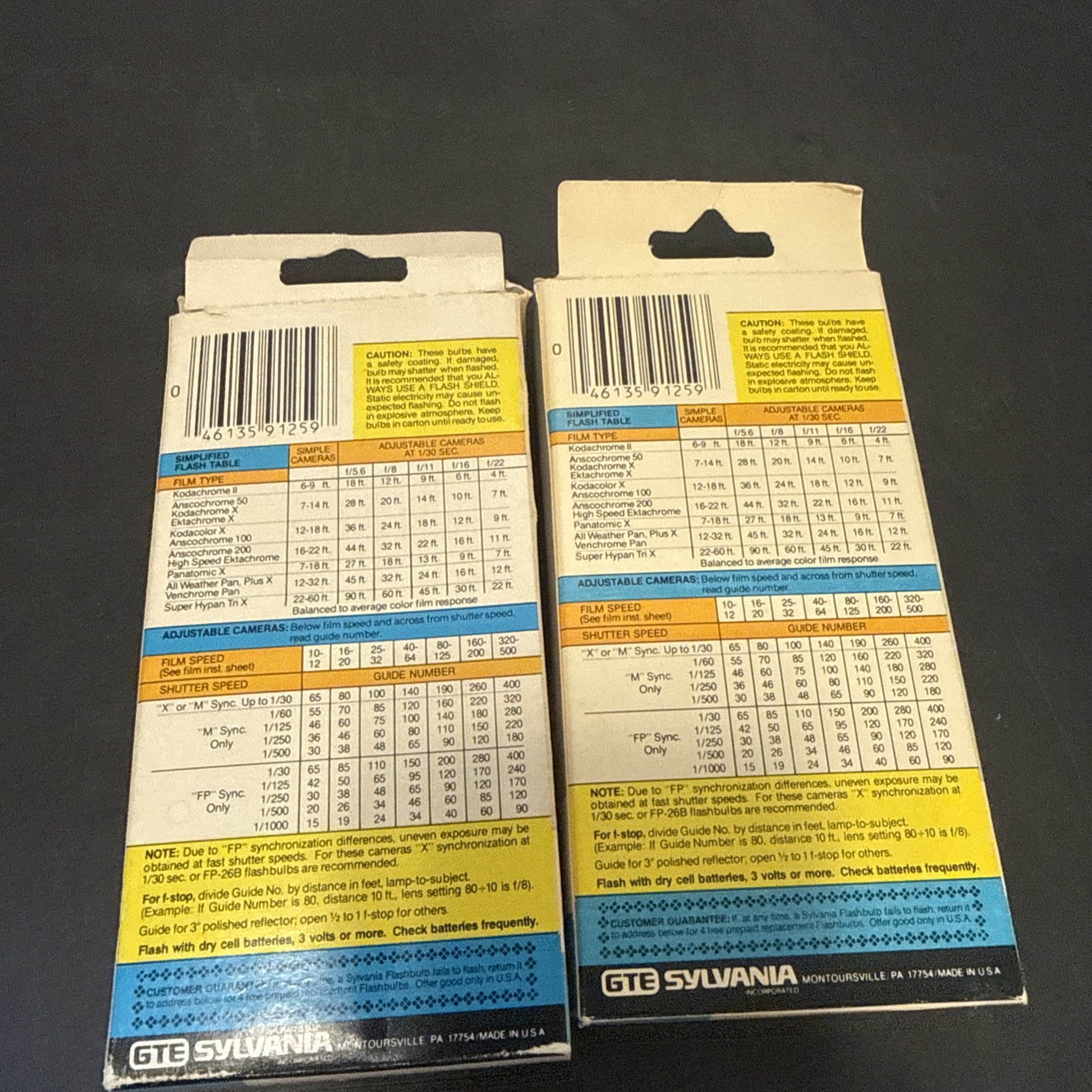 Two Boxes Of Vintage Sylvania Blue Dot M3B Flashbulbs Not Full