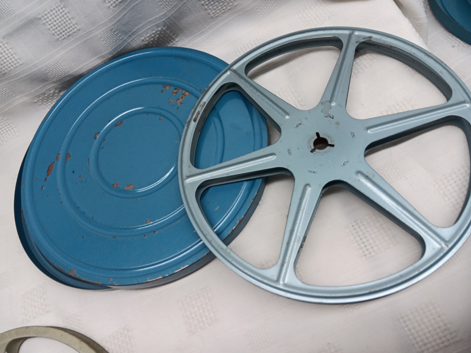 Vintage Lot Metal Film Reels Canister Compco,Tower,Korvette 5 in. To 15 in. Size
