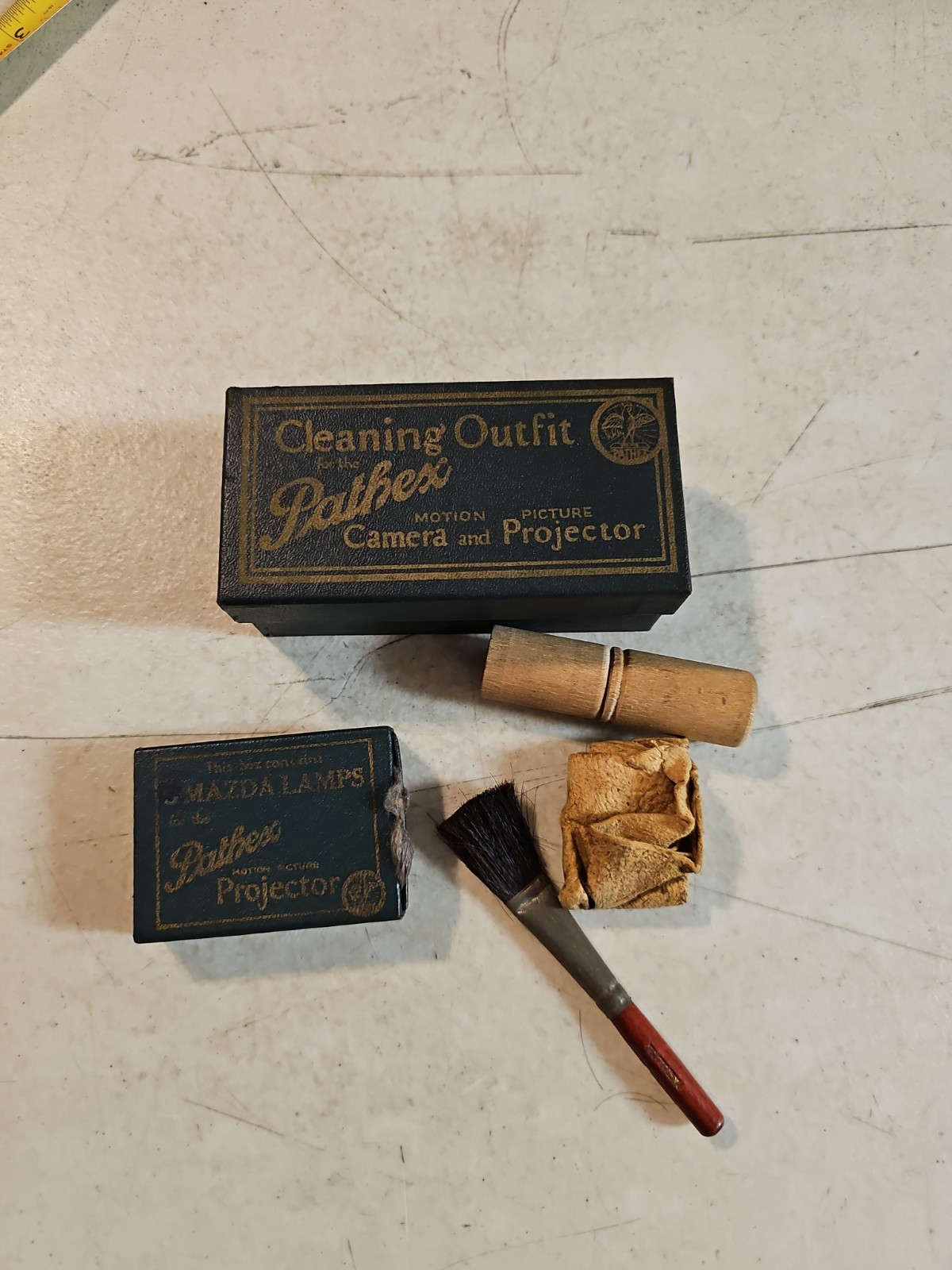 Pathé Pathex Camera and Projector Cleaning Outfit & Empty Bulb Box