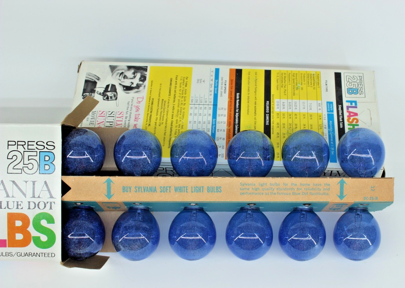 Sylvania Blue Dot Flashbulbs 25B 24 Bulbs Open Original Packaging Lot of 2 Boxes