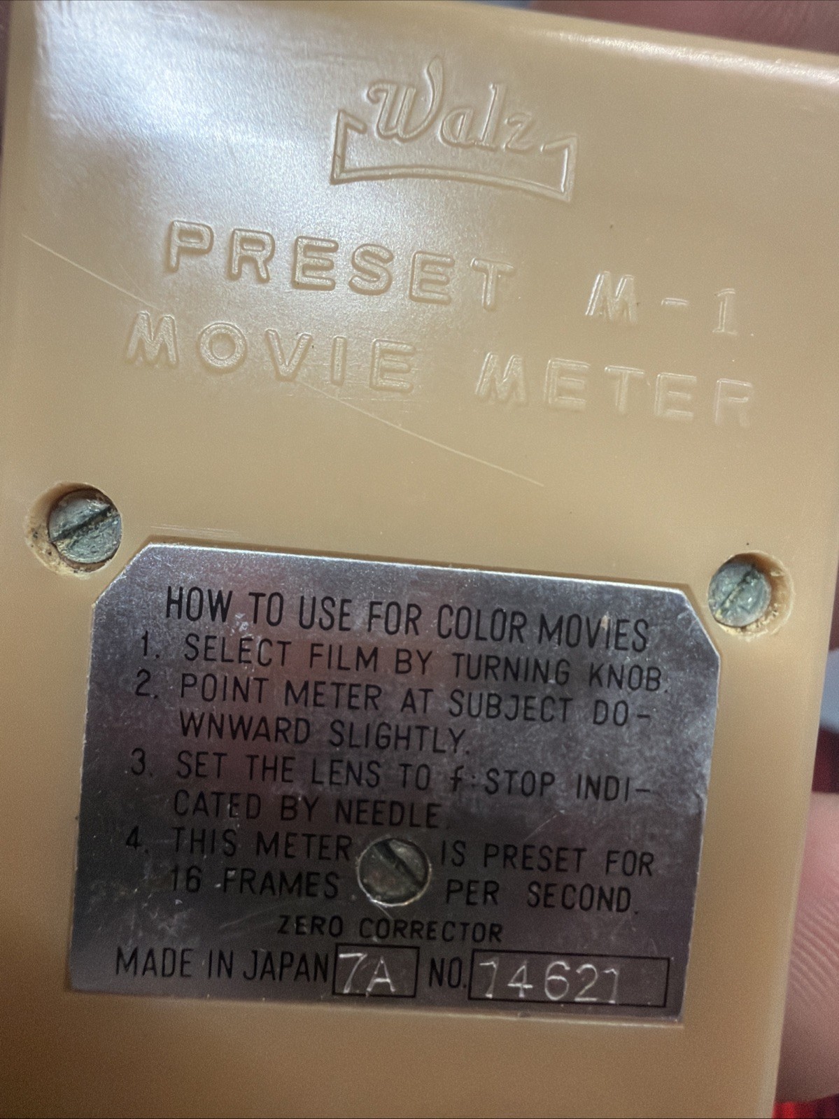 Vintage Walz Movie Meter Light Meter Preset M-1 With Case & Neck Strap