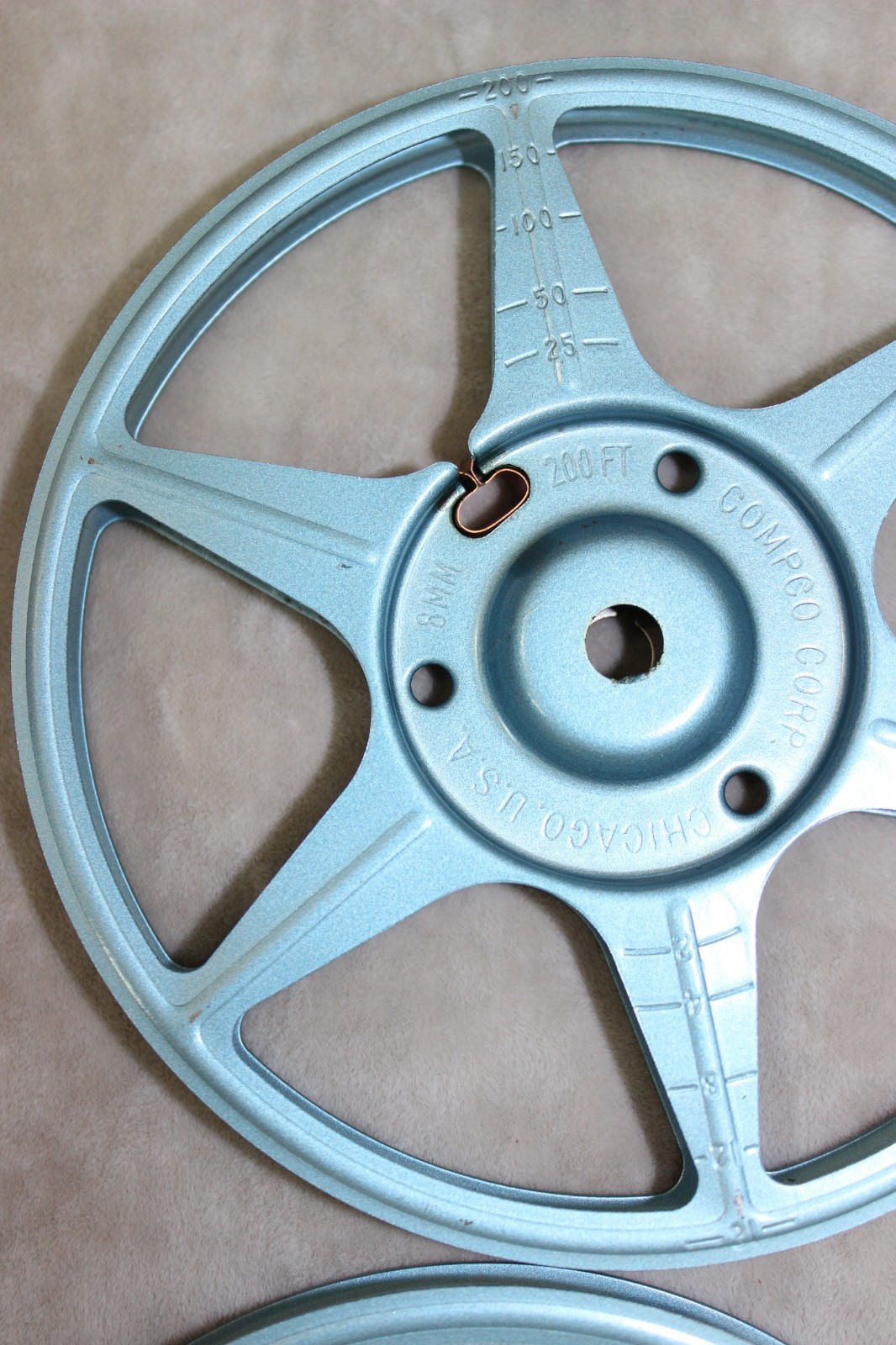 8 mm Reels and Canisters Compco 200 Feet Empty Blue Lot of 4