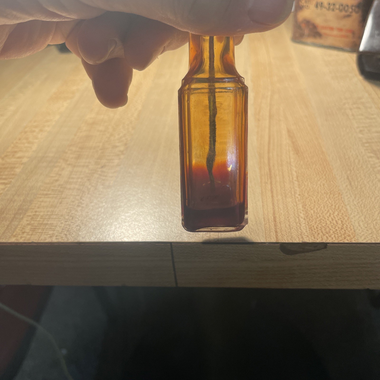 KEYSTONE PROJECTOR LUBRICATING OIL BOTTLE Glass Boston Mass. 1930s