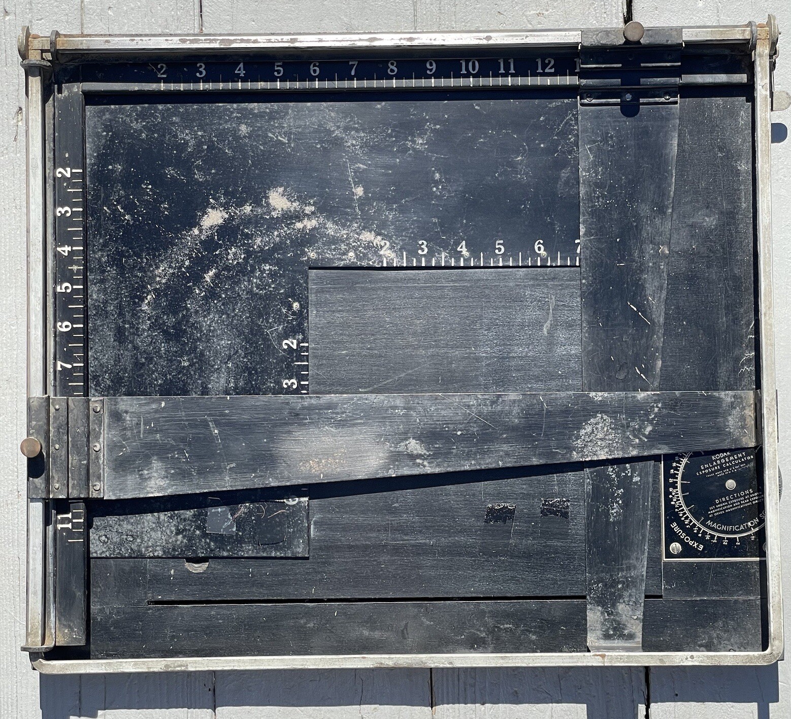 Vintage Mid-Century Kodak Enlargement Exposure Calculator & Measuring Tray