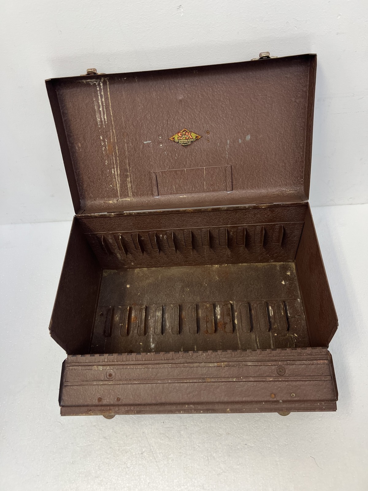 Vintage Metal 8MM Film Reel Storage Box Case USA S-K Tool steel Sherman Klove