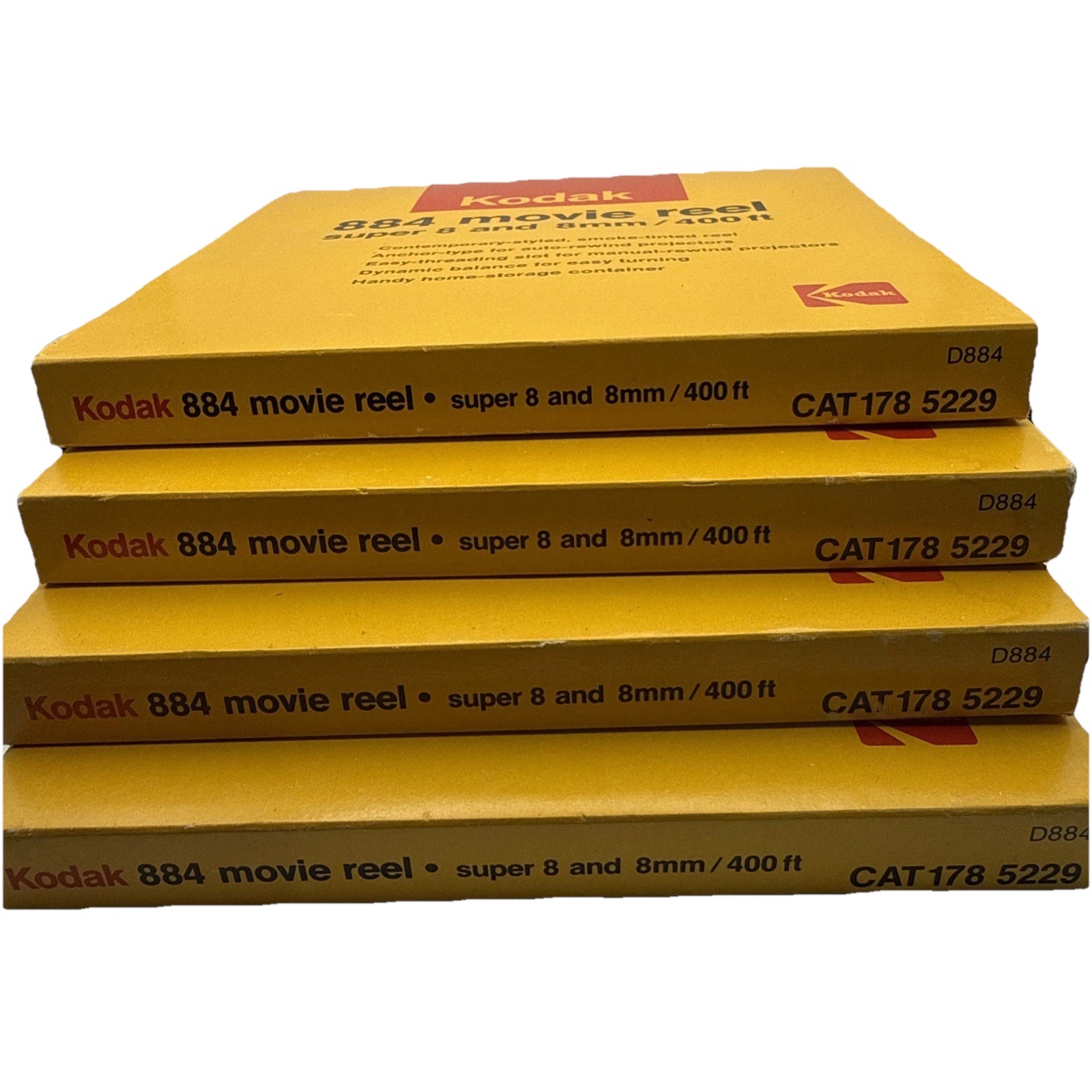 Set of 4- Kodak 884 Super 8 & 8mm Movie Reel, 400ft, Empty Reel w/ Box New