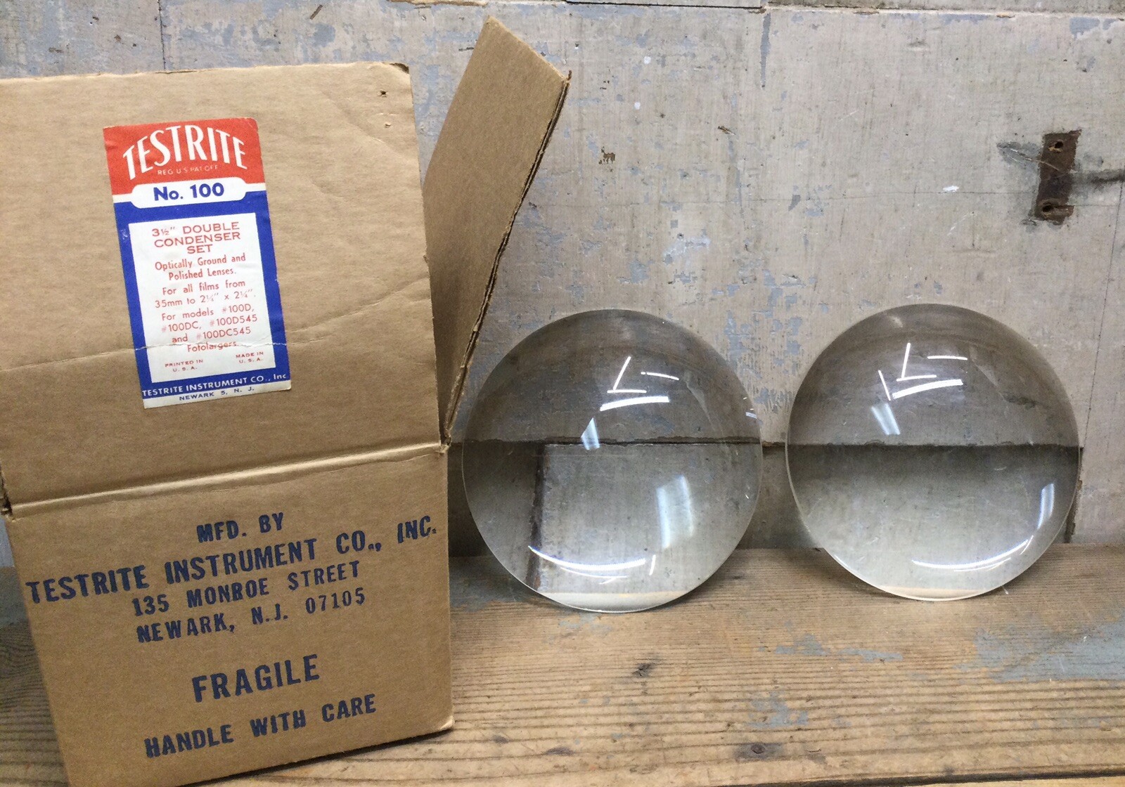 Testrite No. 100 3 1/2” Double Condenser Set, Optically Ground & Polished Lenses