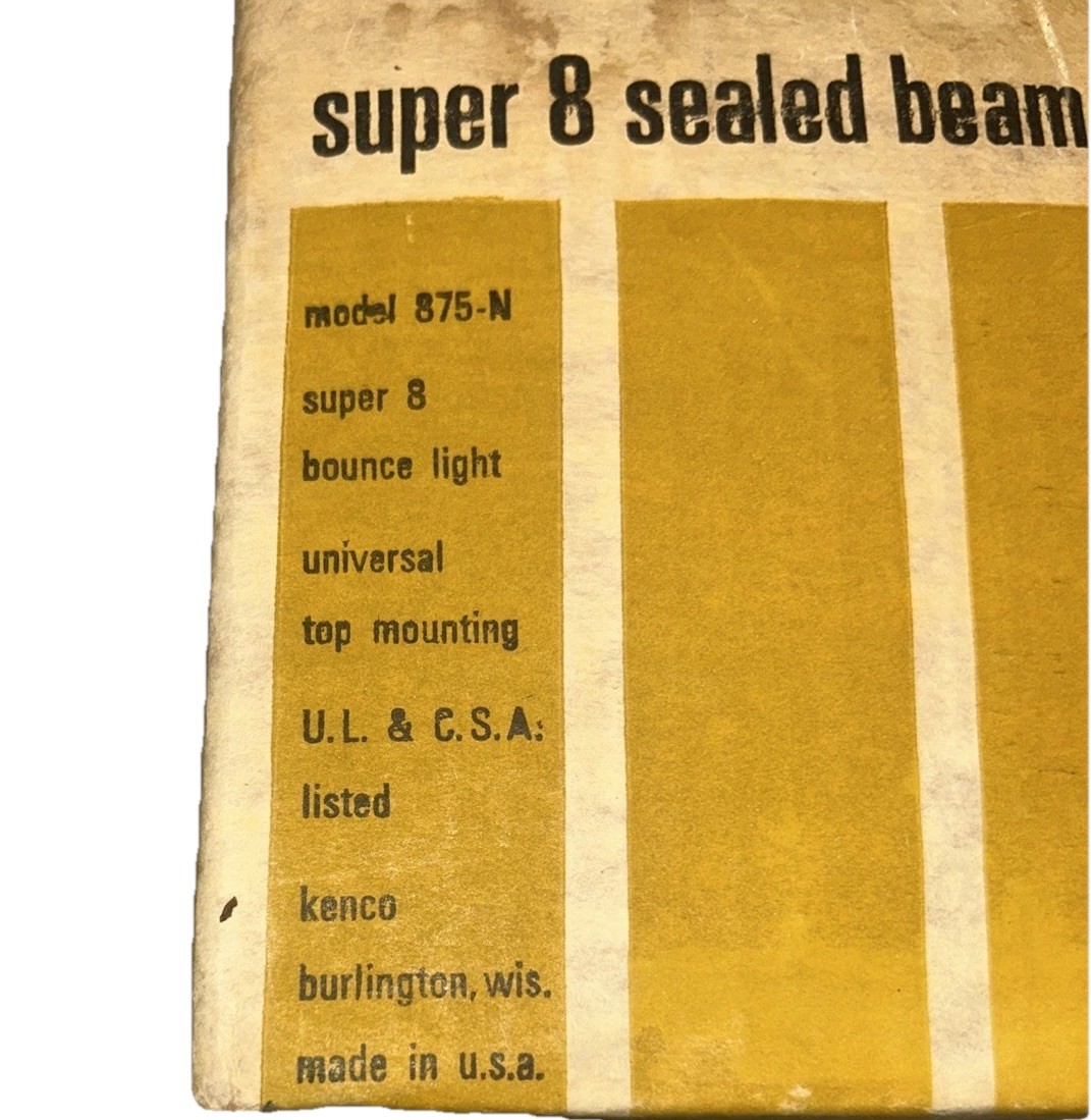 VINTAGE KENCO SUPER 8 SEALED BEAM MOVIE LIGHT MODEL 875-N UNIVERSAL TOP MOUNT