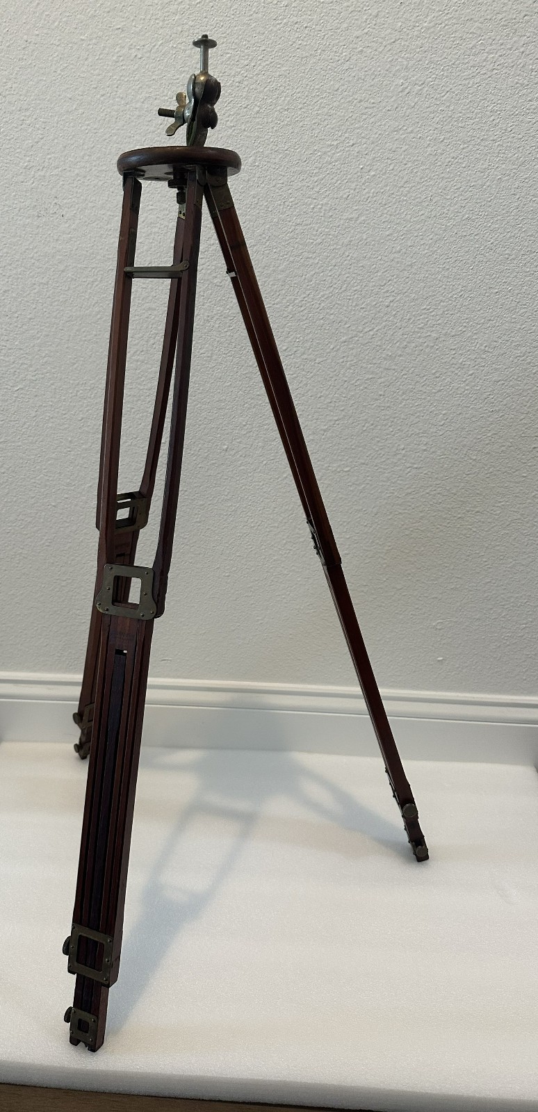 Antique Crown Tripod No. 1 Wood & Brass Folmer Graflex Corp Crown Rochester NY