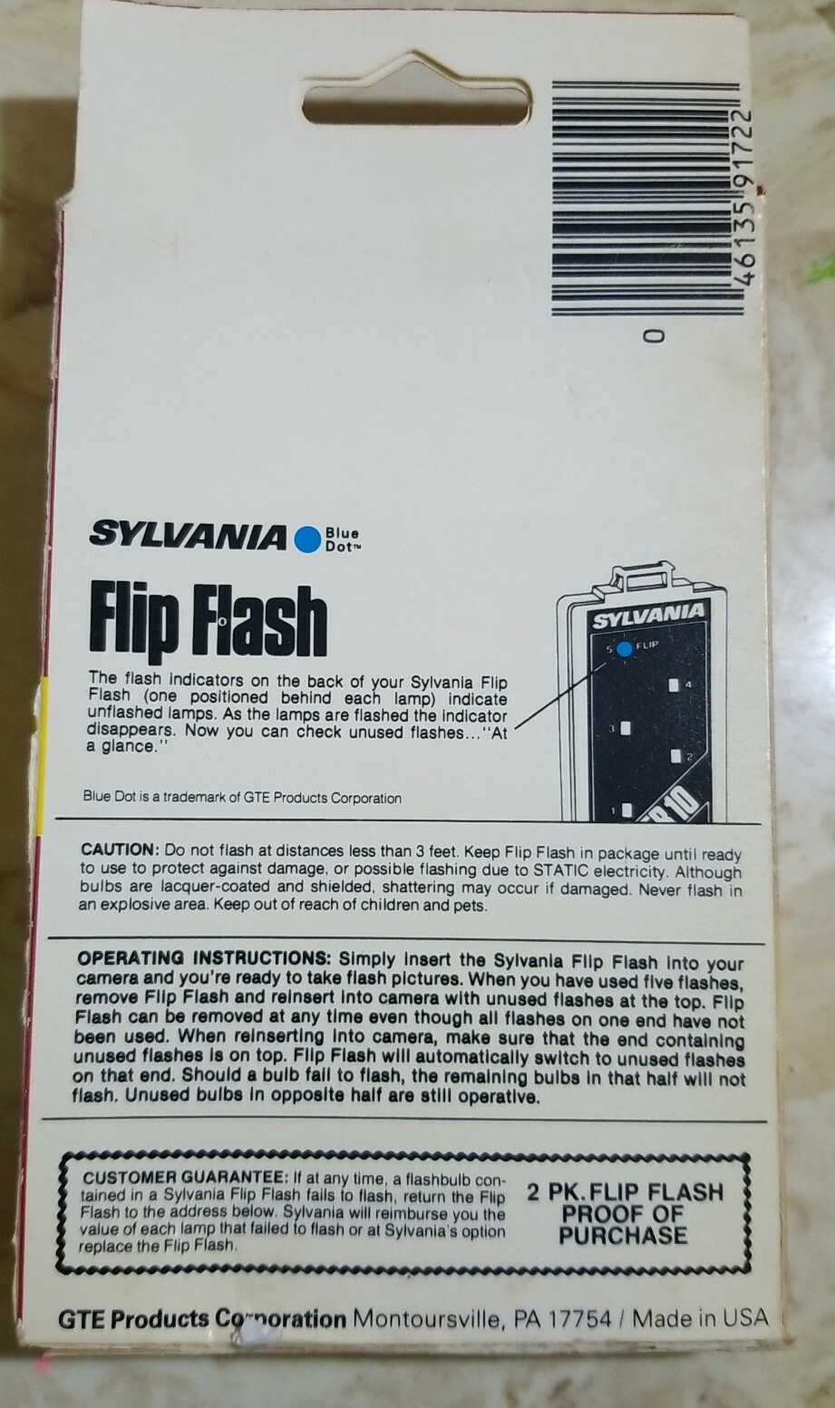 Sylvania FlipFlash Super 10 Two Pack Blue Dot Flashbulbs Flashbar New Old Stock