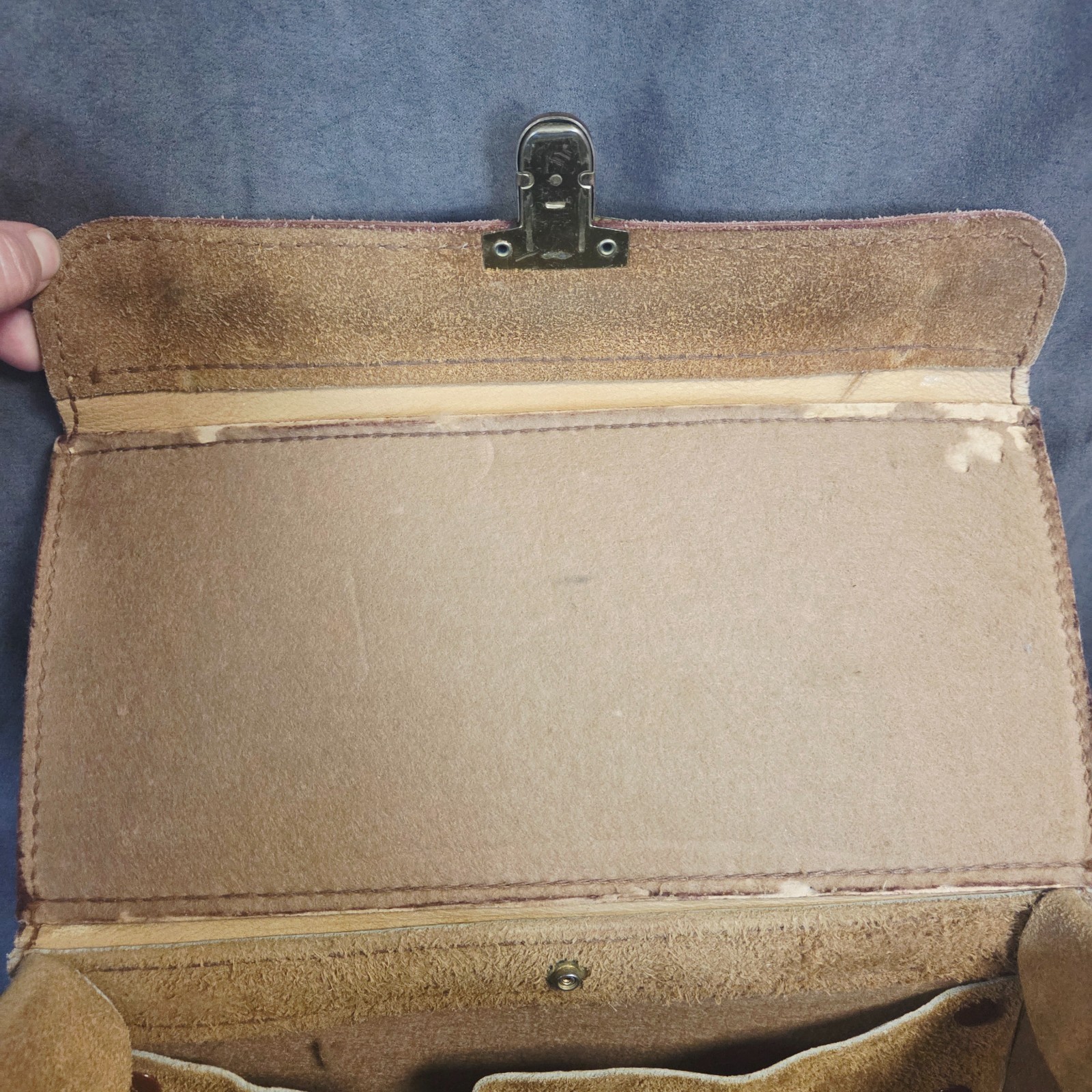 Vintage RAMROD Suede Leather Camera Bag 12×8.5×6 Made USA Cowhide Field Case
