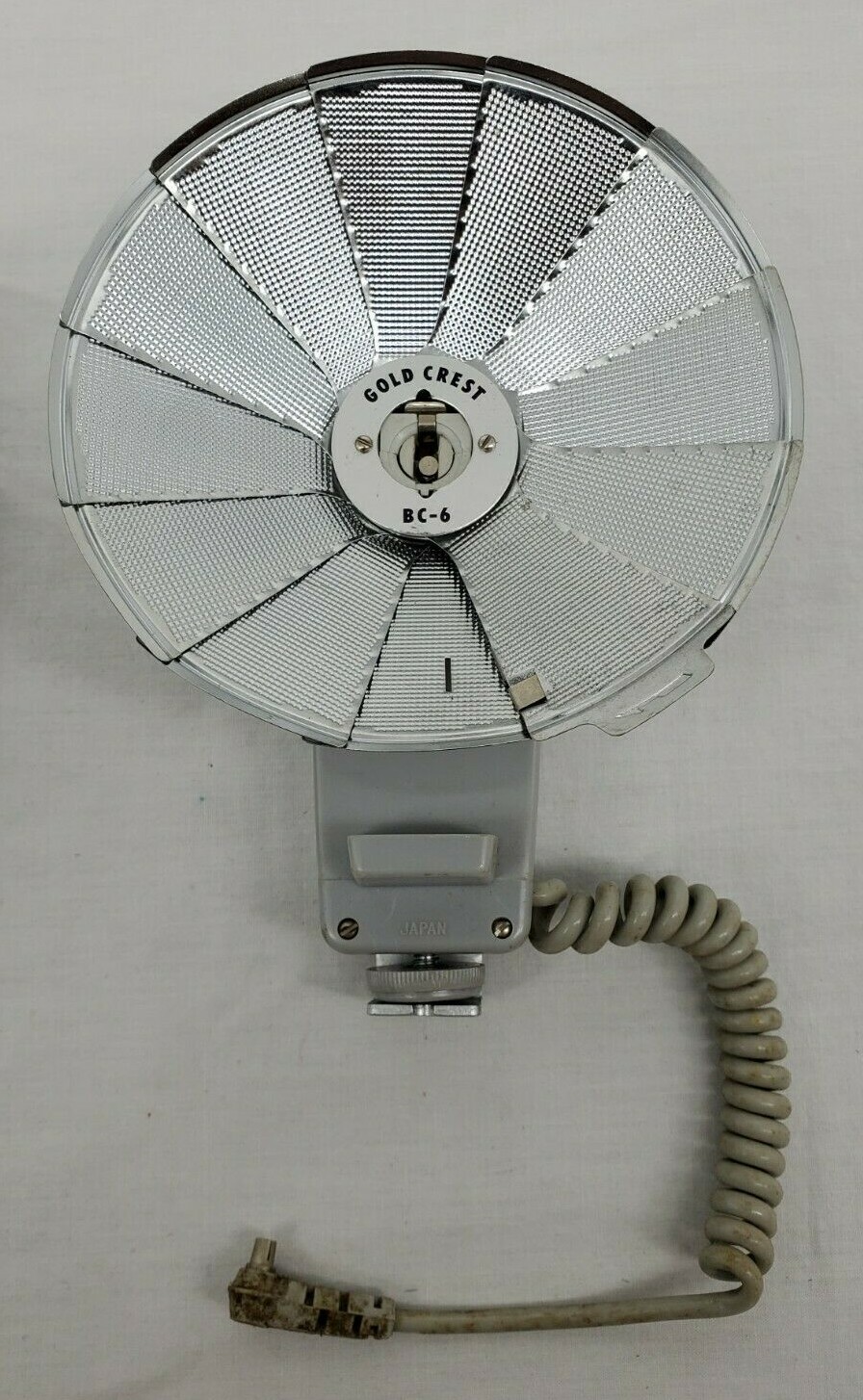 VINTAGE Gold Crest #BC-6 Tilt Flash with Original Black Vinyl Case Made in JAPAN