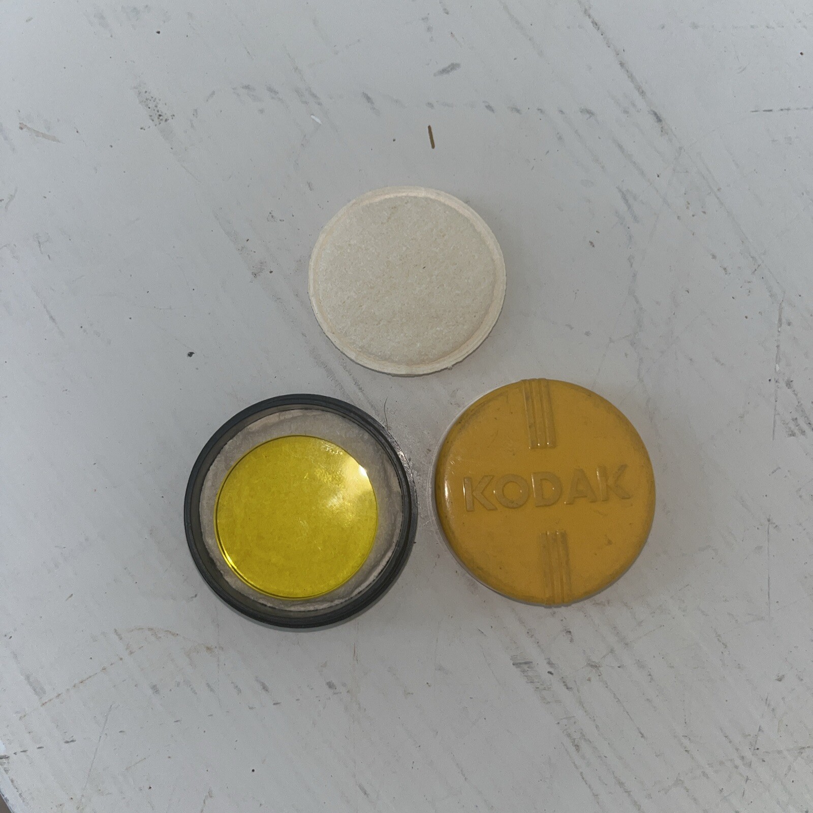 Vintage Kodak Camera rimless yellow filter in case Series V1