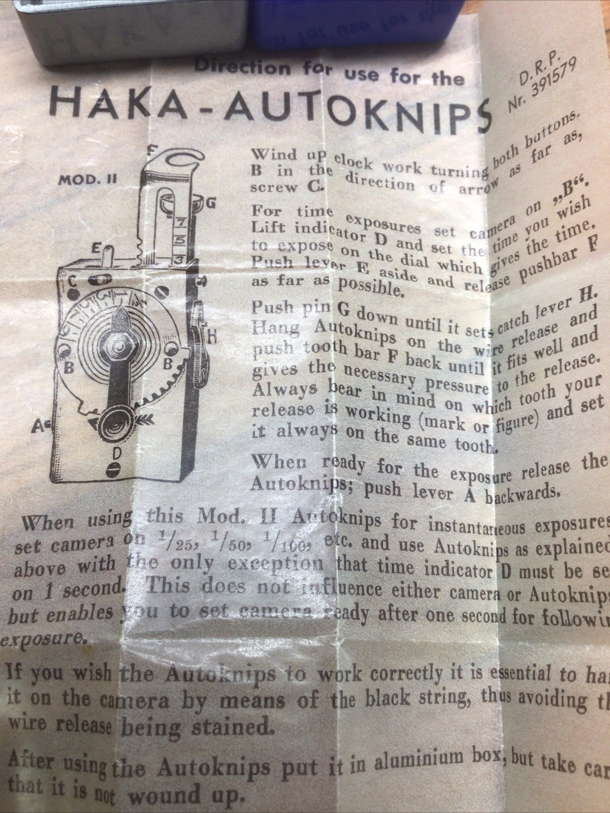 Vintage Haka Autoknips II Mechanical Self Timer D.R.P. Made in Germany