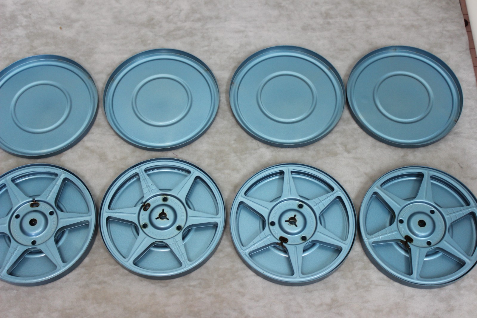 8 mm Reels and Canisters Compco 200 Feet Empty Blue Lot of 4