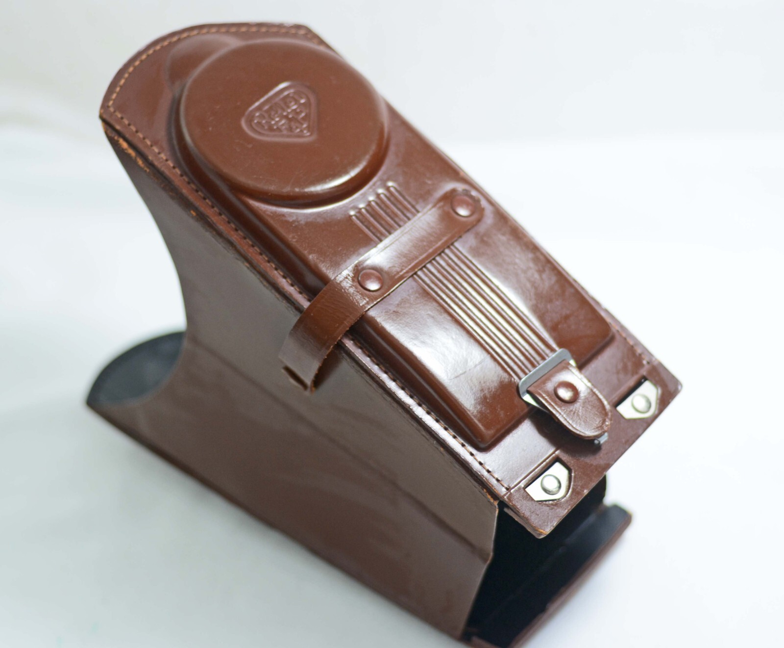 VINTAGE ROLLEIFLEX TLR CAMERA BROWN LEATHER EXTENSION FOCUSING HOOD F3.5 2.8