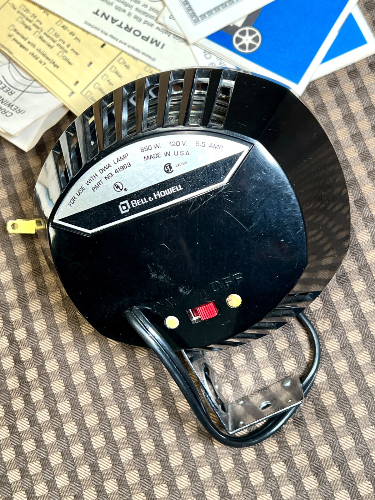 Bell & Howell Super 8 Movie Light #41969 Projector Camera Film Photo Indoor Lamp