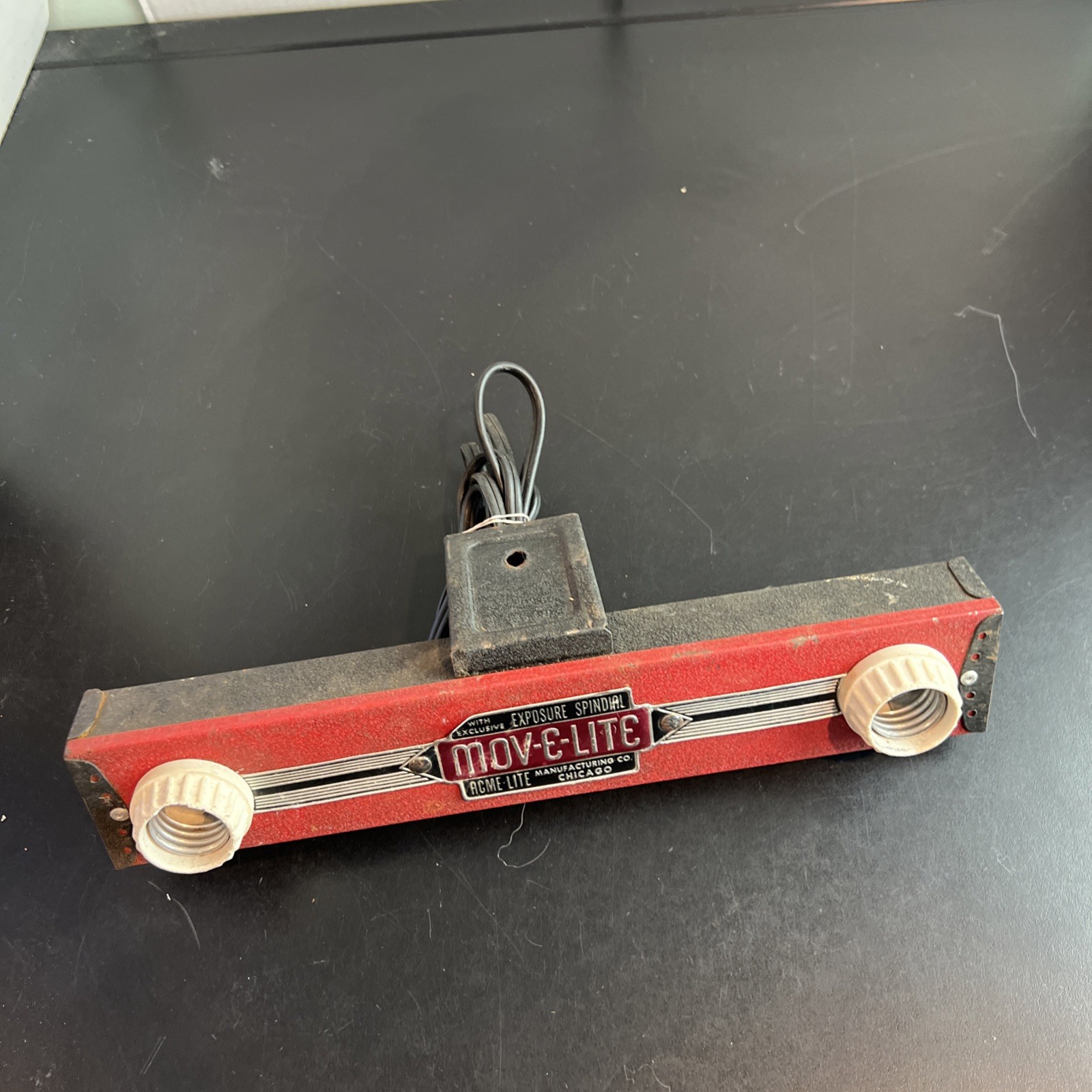 VINTAGE ACME LITE MOV-E-LITE 2-bulb Works