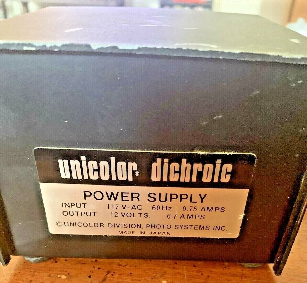 Professional Unicolor Dichroic Vintage Power Supply 12 Volts AC Input TESTED