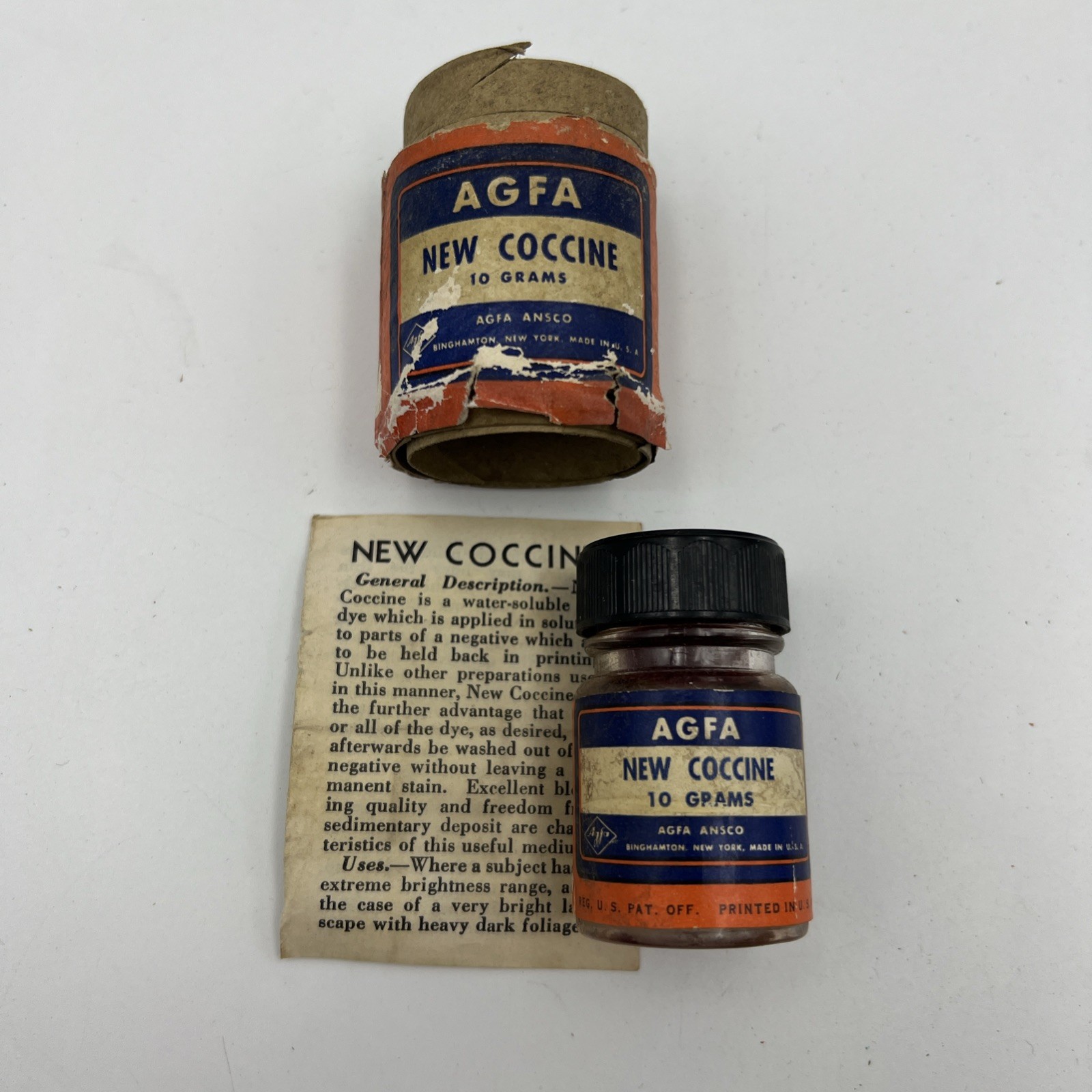 Vintage Agfa Ansco New Coccine Negative Dye Darkroom Retouch Photography