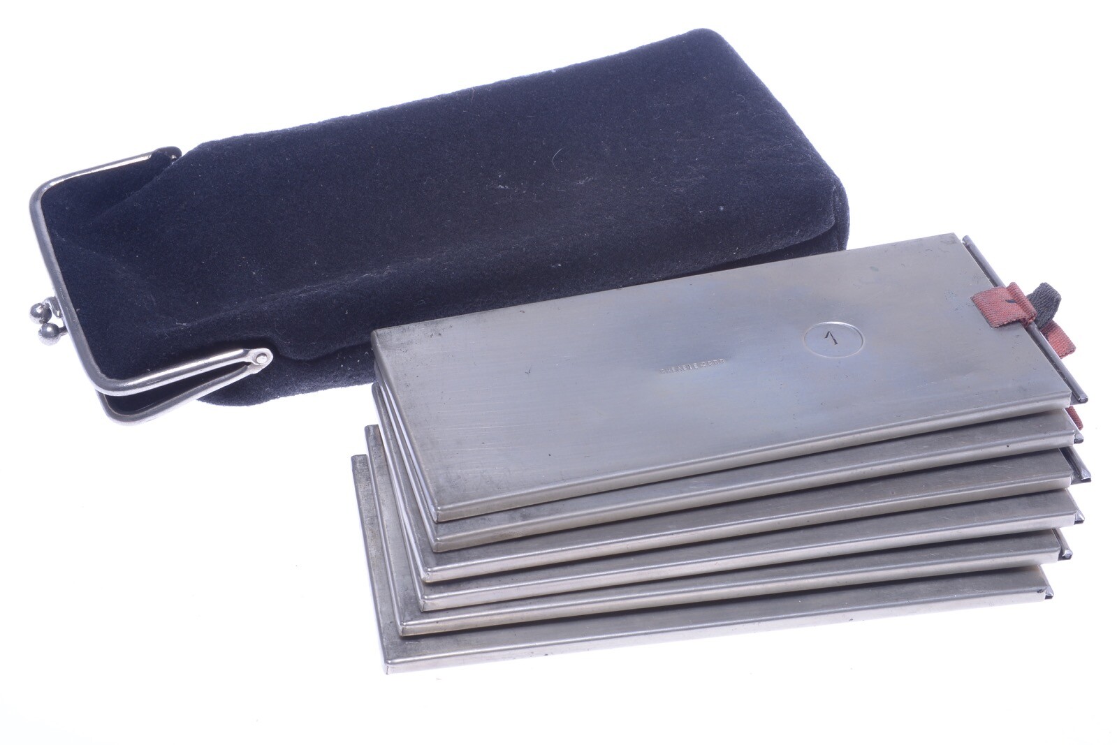 ✅ 6 GAUMONT ELCE 6X13CM ANTIQUE GLASS PLATE HOLDERS FOR STEREO PANORAMA CAMERA