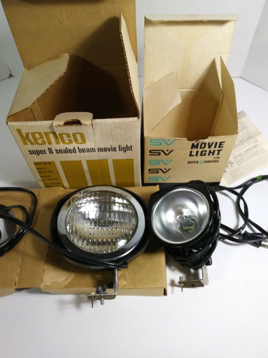 Vintage Smith Victor Super 8 Movie Light Q1 u / Kenco 875-n Sealed Beam Light 