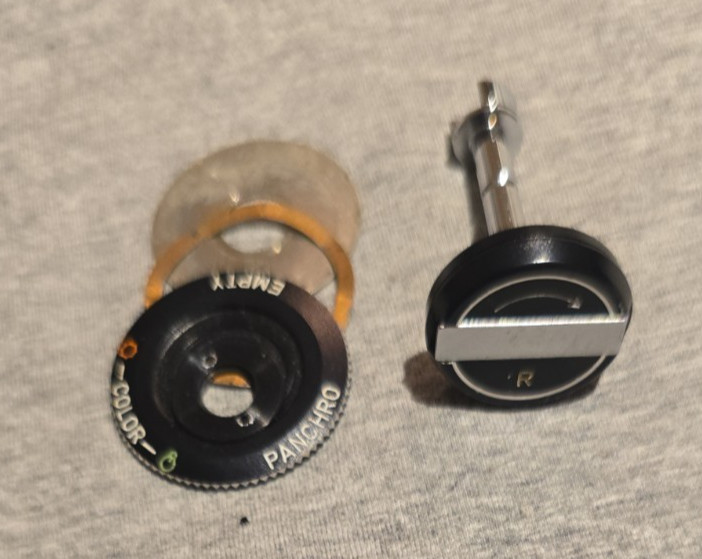 PENTAX SPOTMATIC REWIND KNOB + SHAFT +TOP COVER REWIND PARTS