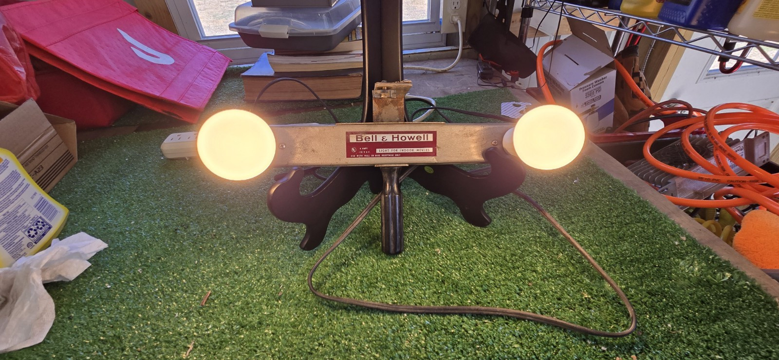 Vintage Bell Howell Flood Light Bar Lamp Indoor Movie Camera