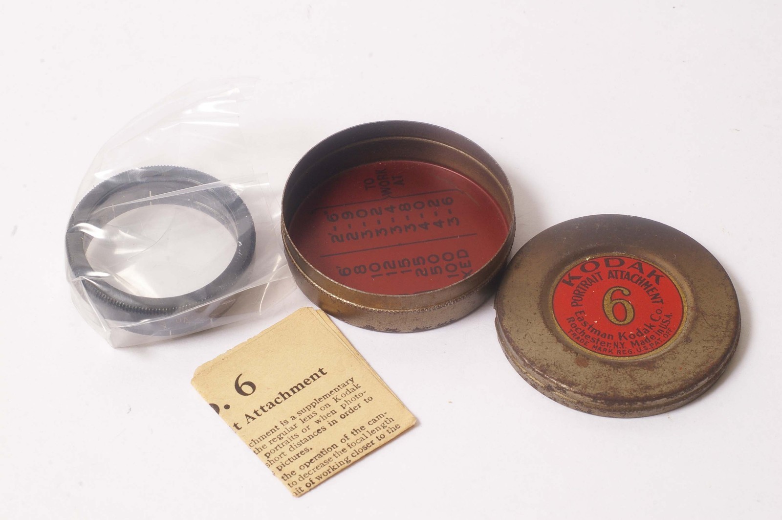 C13304~ Eastman Kodak No. 6 Portrait Attachment Filter & Tin & Instructions
