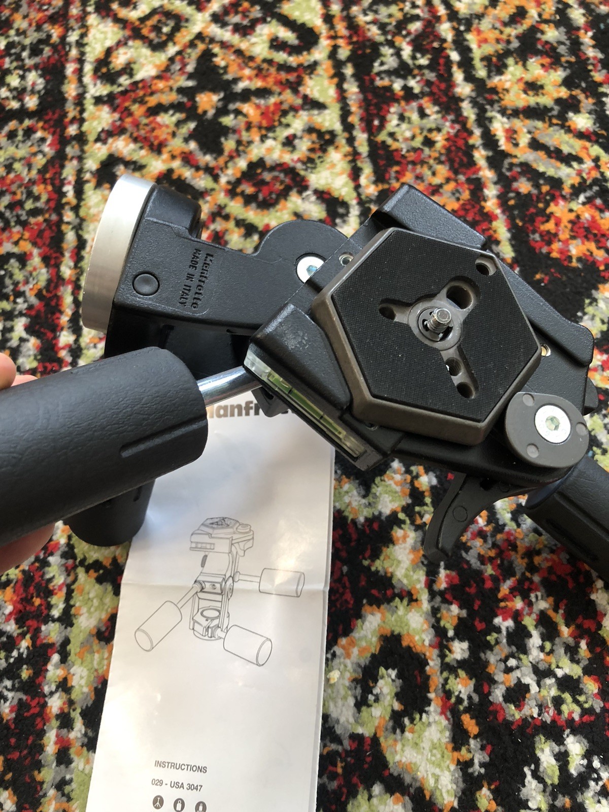 Manfrotto 029 Three Way Pan Head With QR Plate