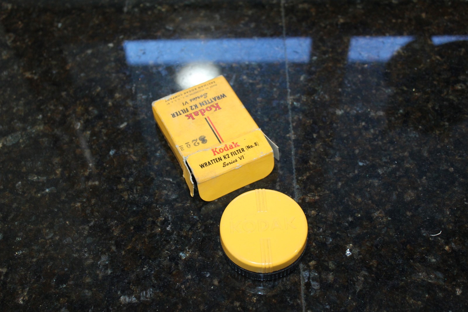 Vintage Kodak Wratten K2 Filter No. 8 Series IV & Kodak Adapter Ring Series VI