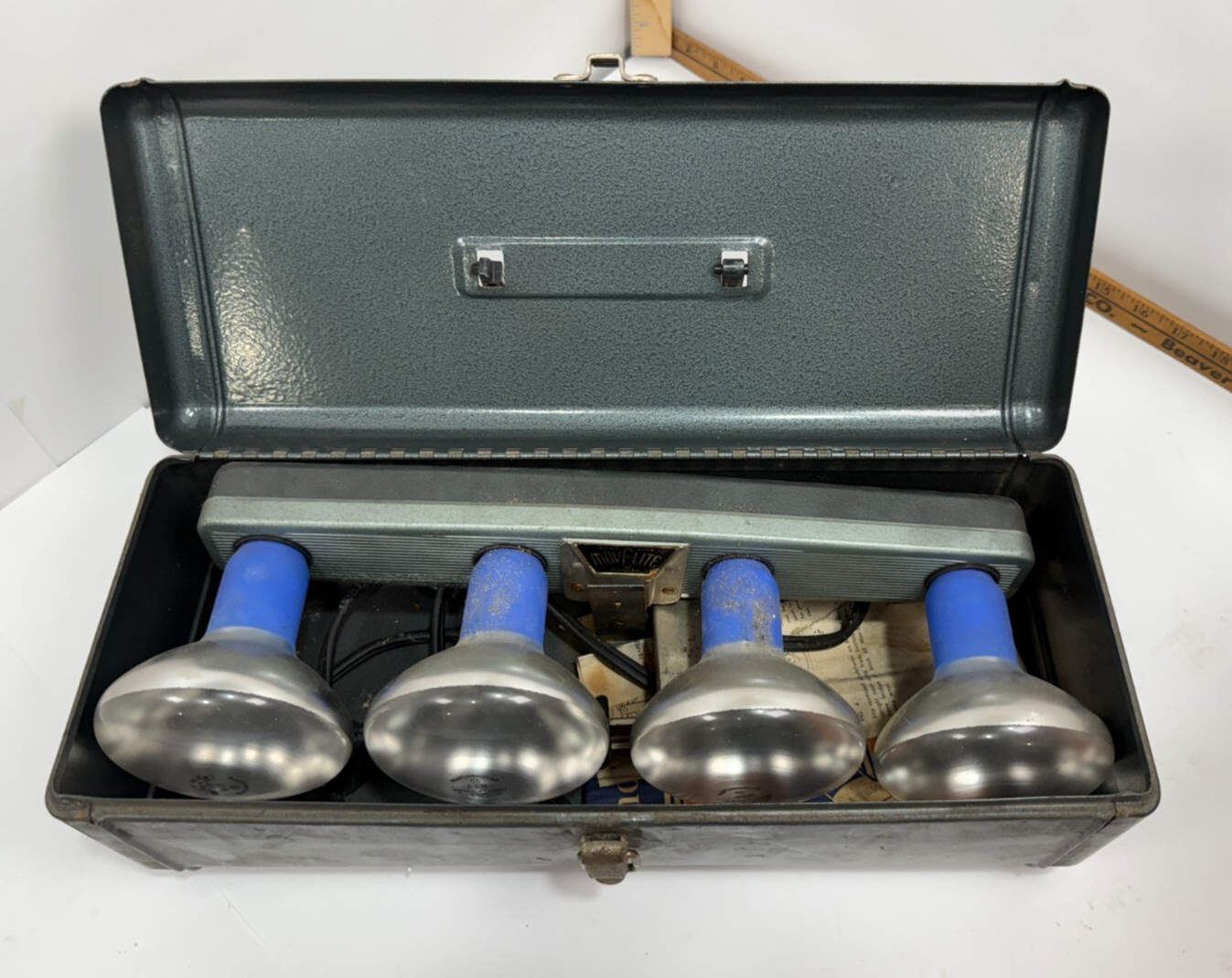 Vintage G.E. ACME MOV-E-LITE 4 Light Movie Film Stage Lighting with Case TESTED