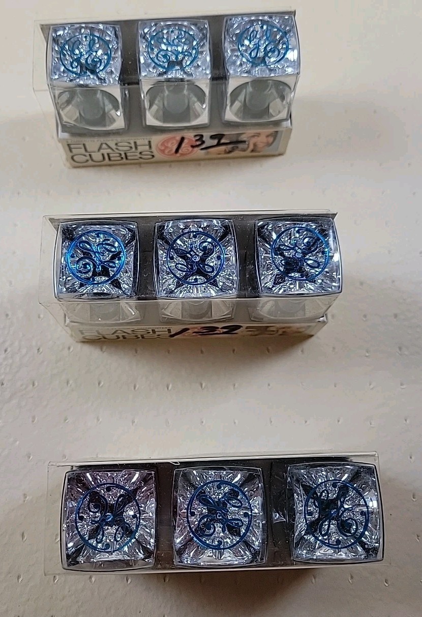 VTG GE Flashcubes 3 Sets Of 3 Cubes New in Original Package 12 Flashes Per Pack