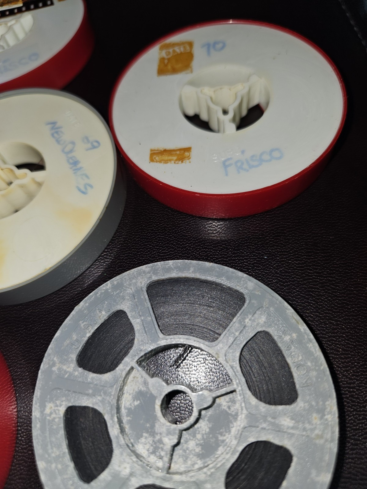 Vintage BRUMBERGER Super 8mm Film Reel Holder Carry Case Metal Box Movies Etc