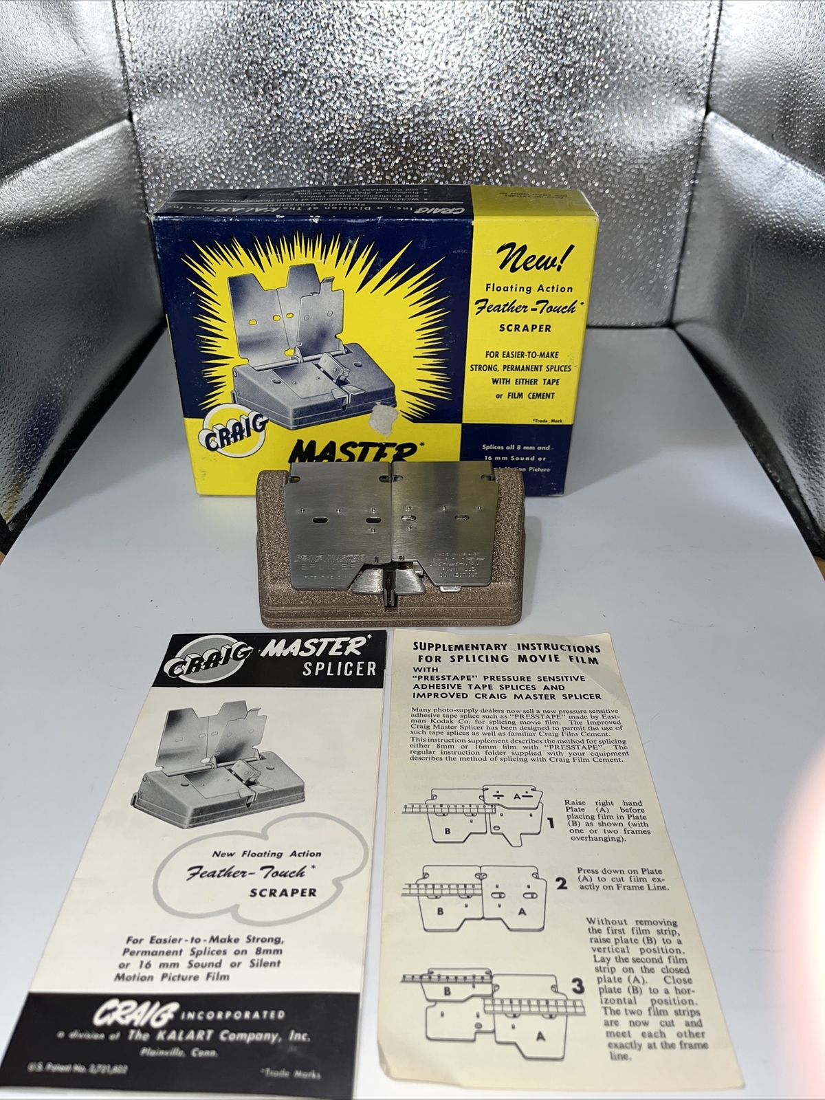 Vintage Craig S-3 Model Master Splicer – 8mm & 16mm Film w/Box & Instructions