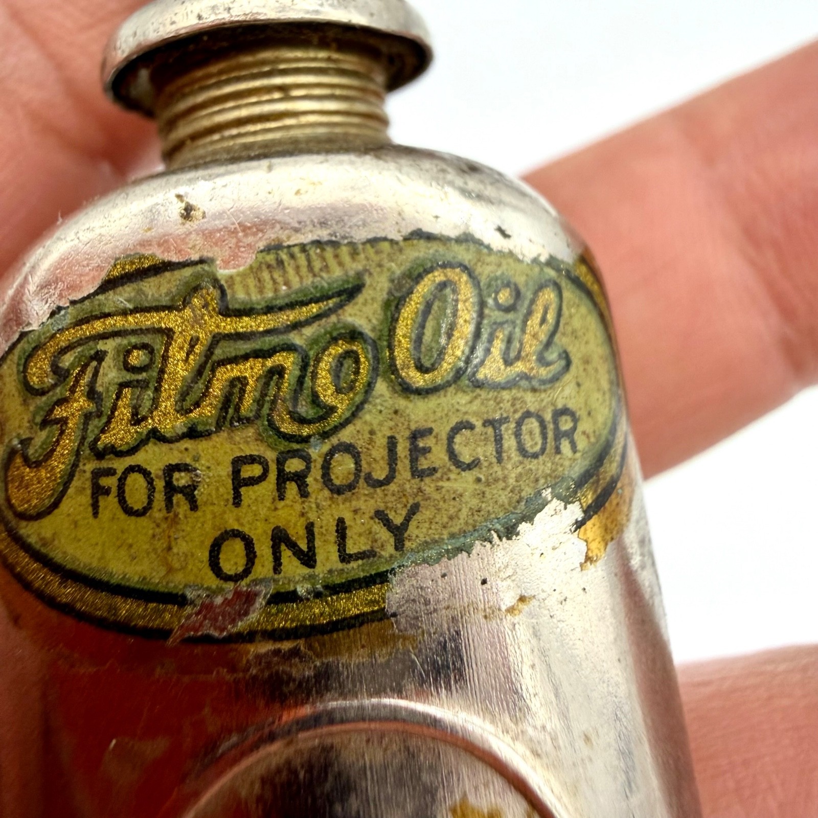 Bell & Howell Filmo Projector Needle Oiler Oil Can Metal Silver 3.5 in Vintage