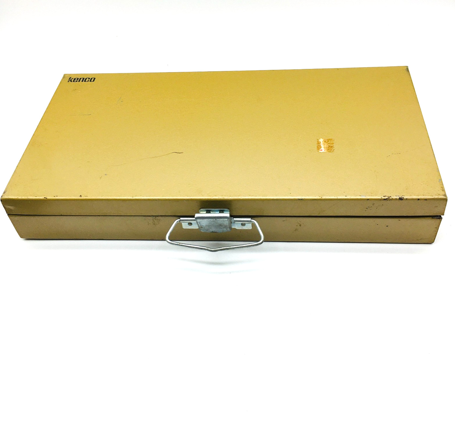 Vintage Kenco Metal Storage 8″ x 14″ Slide File Box Gold