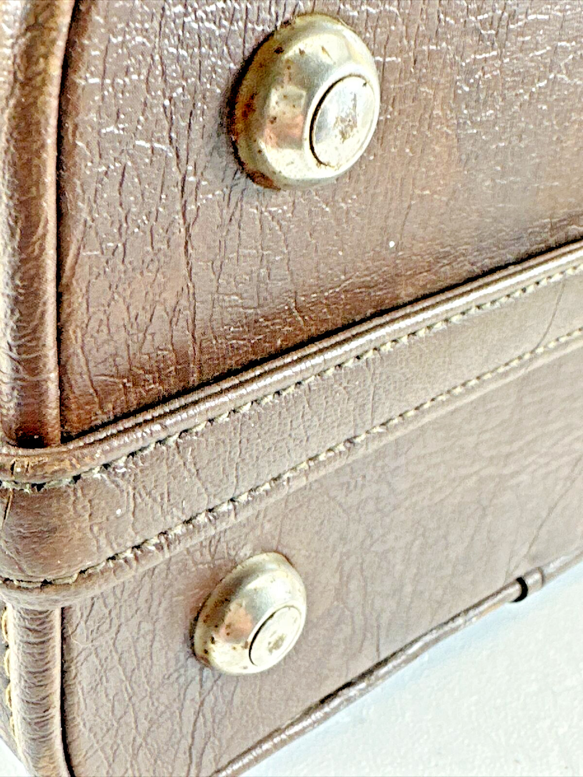 Vintage Brown Leather Camera Case, 1970s, Buckle Closure, Italy, used (BB2)