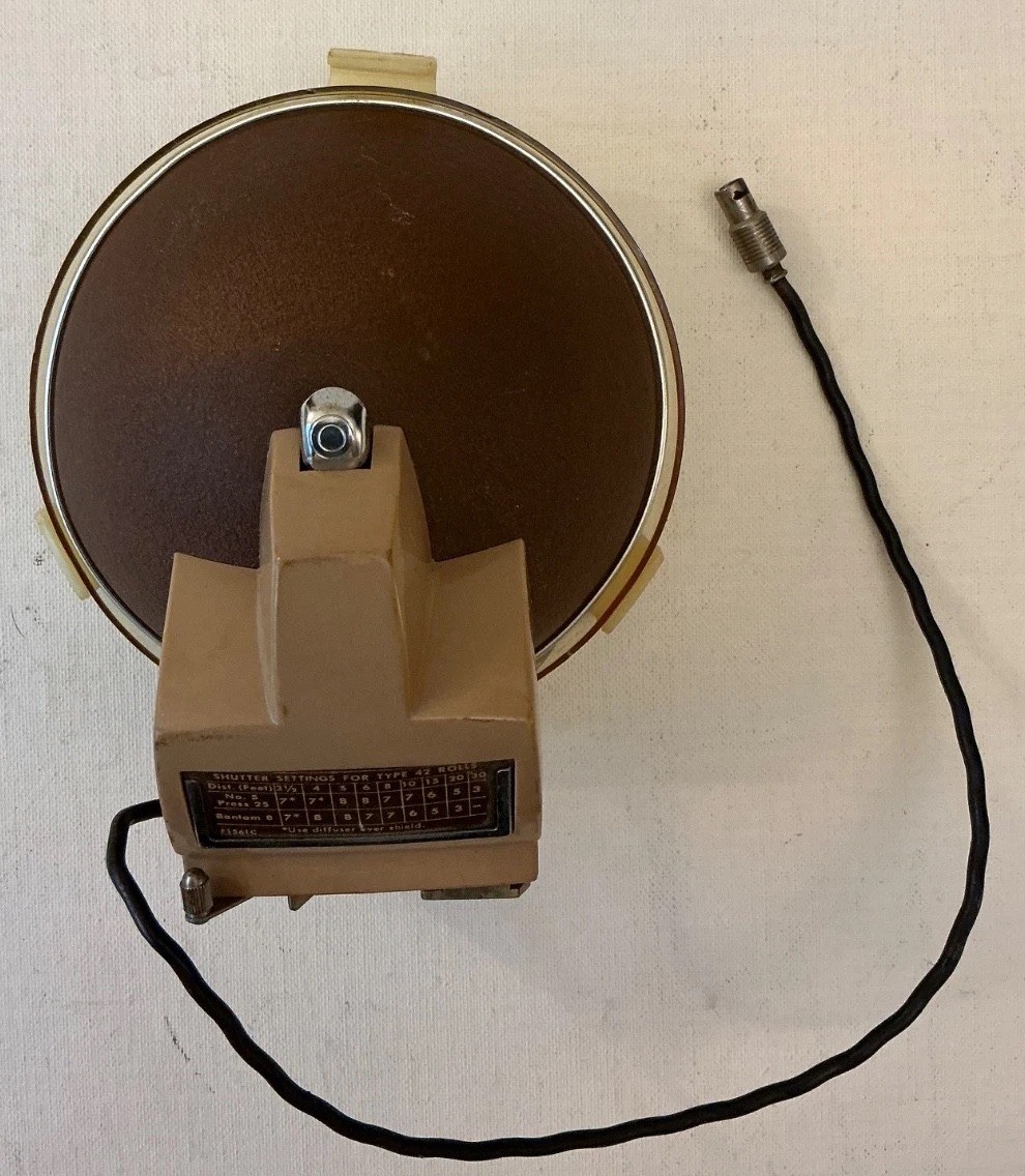 Vintage 1955 Polaroid Flash BC Model 202 Camera Flash Unit and Diffuser Used