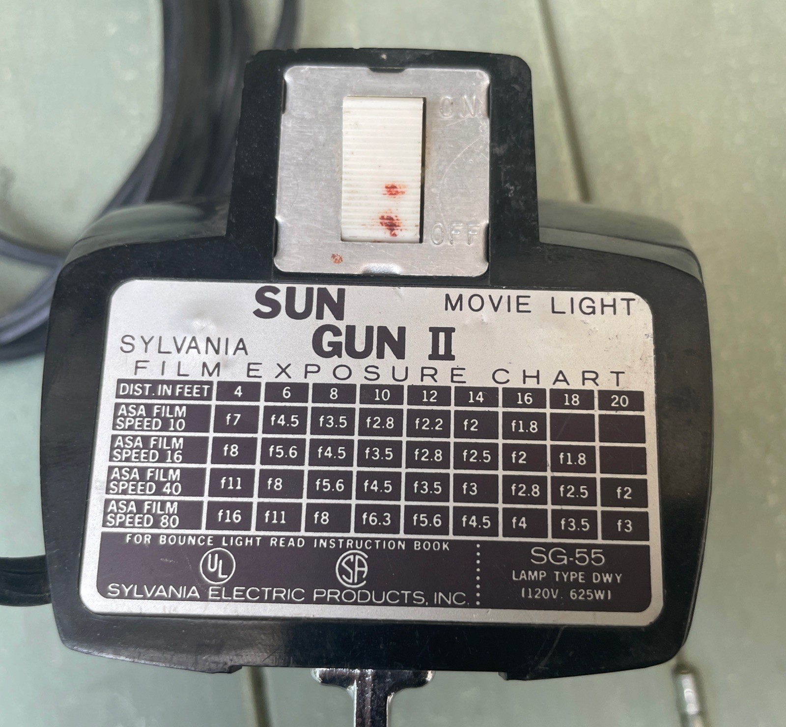 Sylvania Model SG-55 Sun Gun II Movie Light – WORKS GREAT